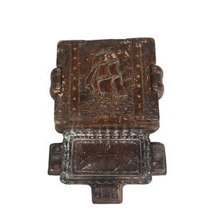 Vintage Syroco Wood Syracuse Tobacco Cigarette Case Holder Ashtray Ship NAUTICAL